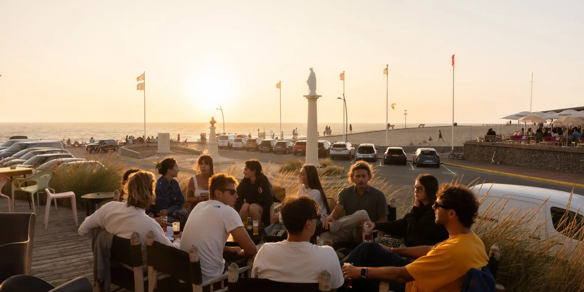 Seizoensrestaurant met terras aan het strand van Montalivet