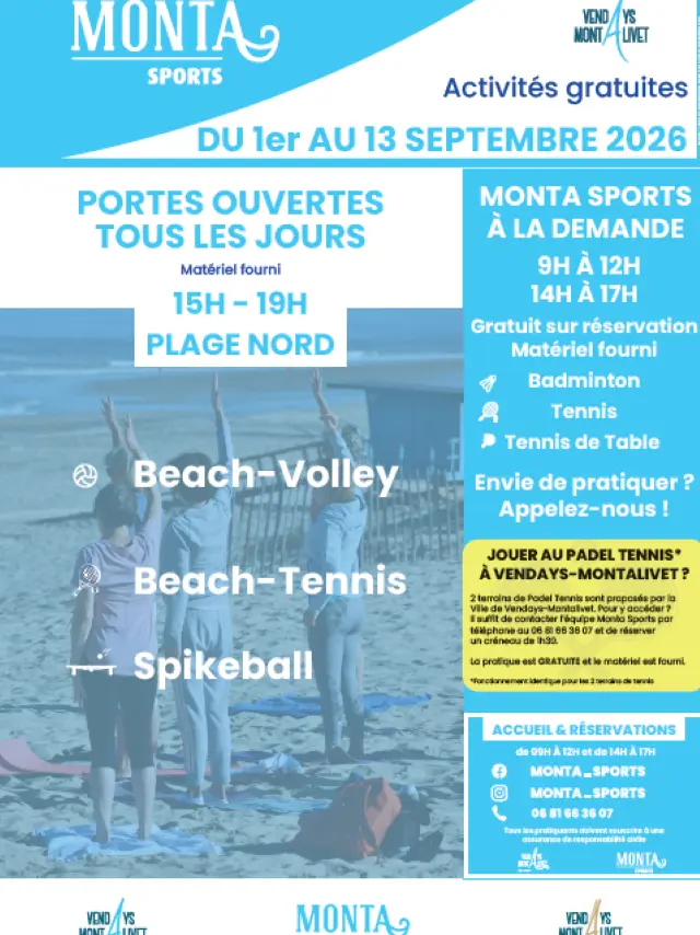 Programme Monta Sports Septembre 2026 1